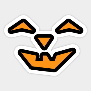 Laughing Halloween Pumpkin Face on Black Background Sticker